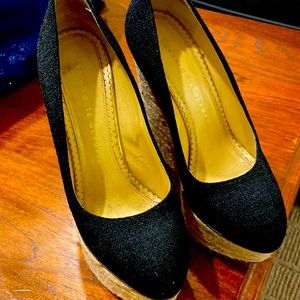 Charlotte Olympia high wedge canvas Espadrille